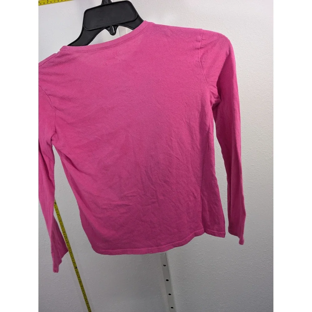 The Childrens Place Girls Pink Peace Love Soccer Graphic Long Sleeve Tee L 10/12